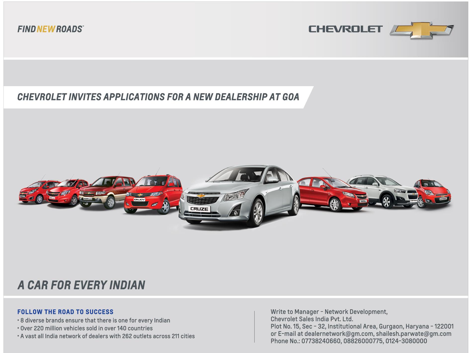 Chevrolet Dealer applications Goa