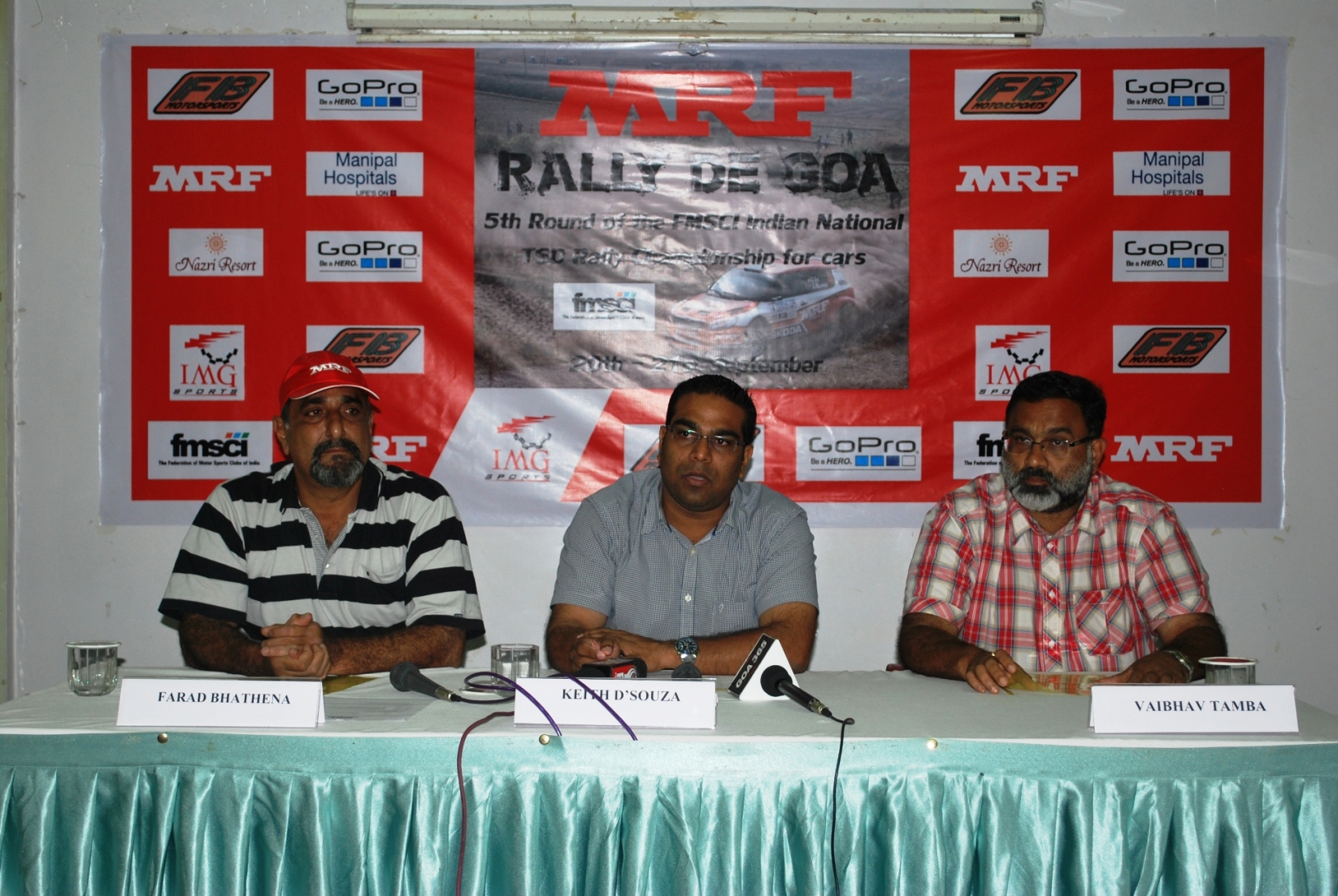 Mr. Farad Bathena, FB Motorsports, Keith Dsouza and Vaibhav Tamba addressing the media at MRF Rally de Goa (2)
