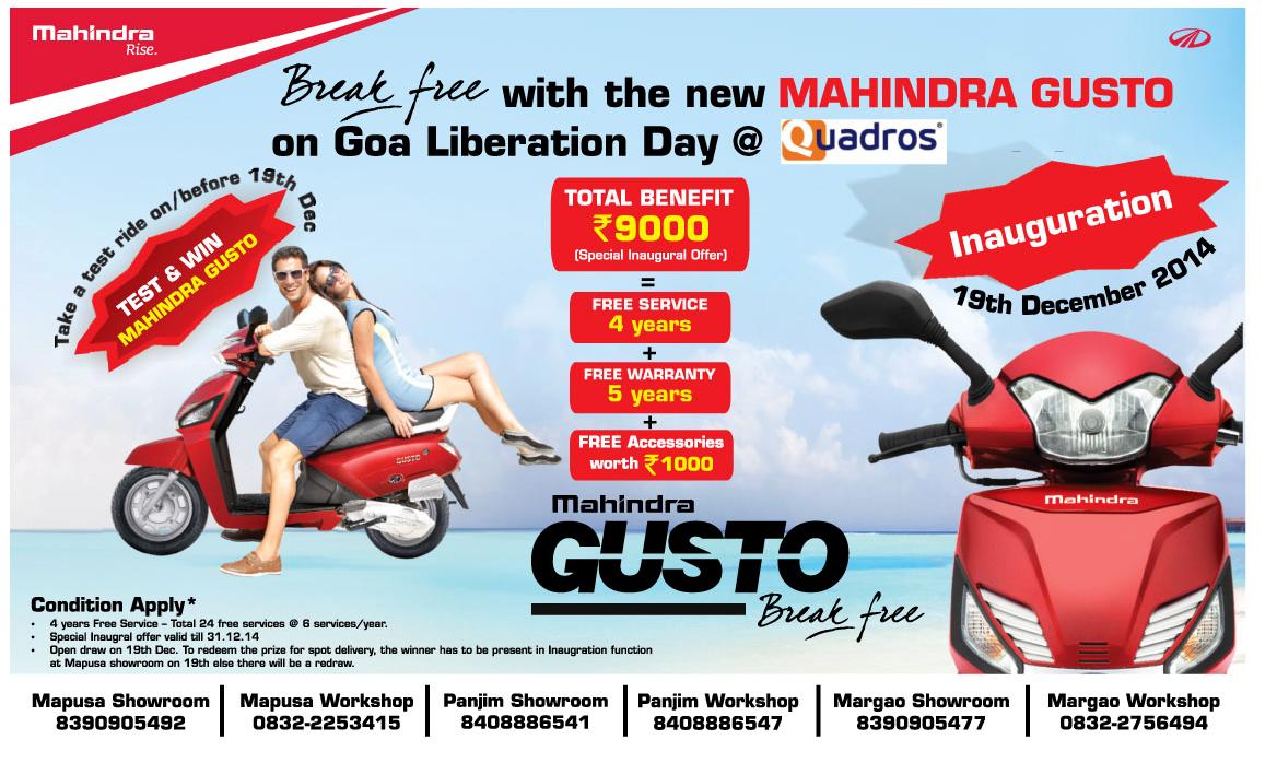 Mahindra Gusto offer