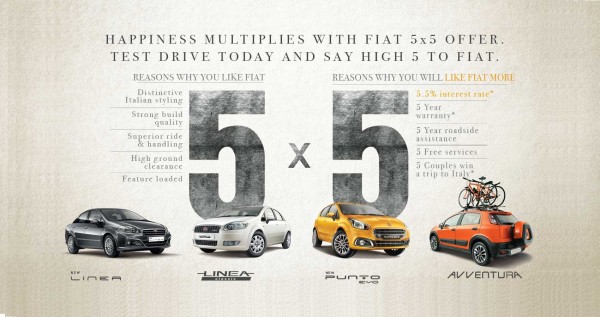 FIAT 5x5 offer Goa
